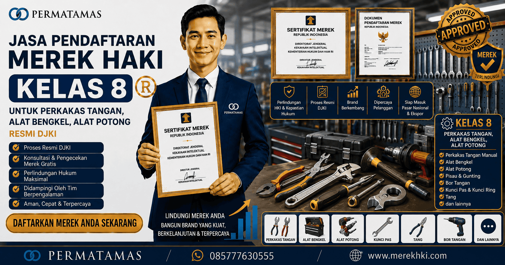 Cara Mengajukan Merek HAKI Kelas 8 untuk Alat Bengkel