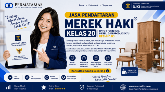 Update Biaya Pendaftaran Merek HAKI Kelas 20 Mebel dan Produk Kayu Tahun 2026