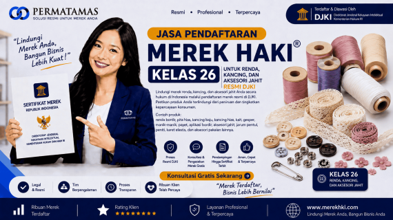 Update Biaya Pendaftaran Merek HAKI Kelas 26 Tahun 2026