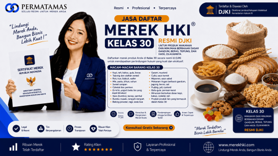 Jasa Daftar Merek HKI Kelas 30 untuk Kopi, Teh, Kakao, dan Minuman Berbasis Sereal Resmi DJKI
