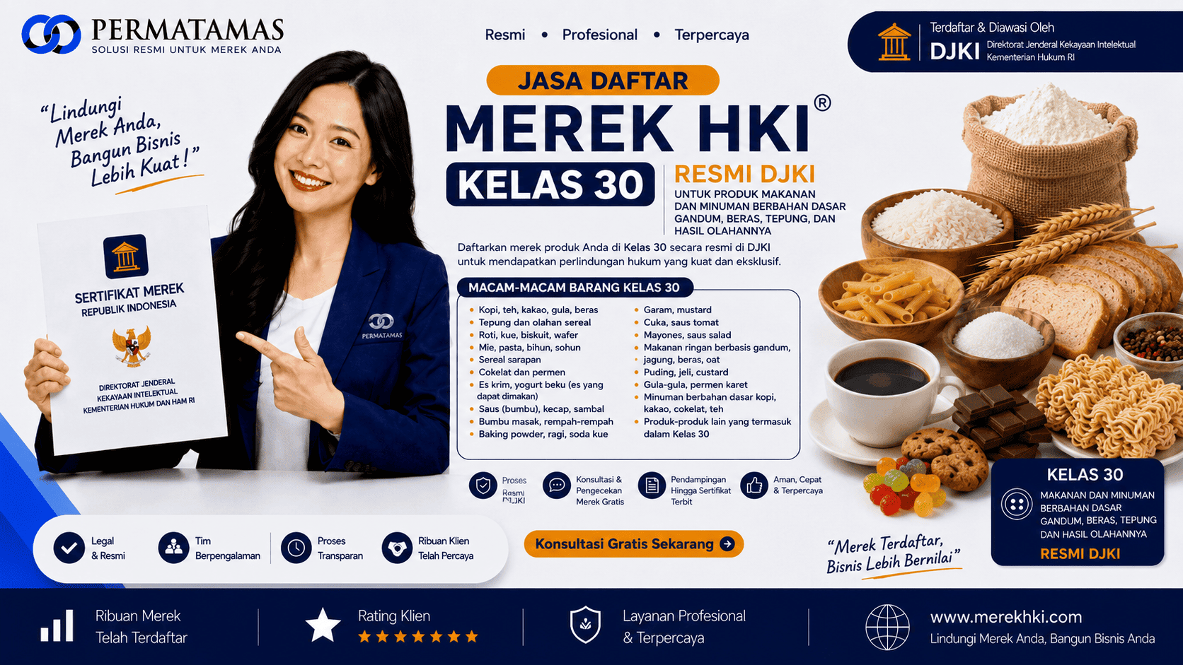 Jasa Daftar Merek HKI Kelas 30 untuk Kopi, Teh, Kakao, dan Minuman Berbasis Sereal Resmi DJKI