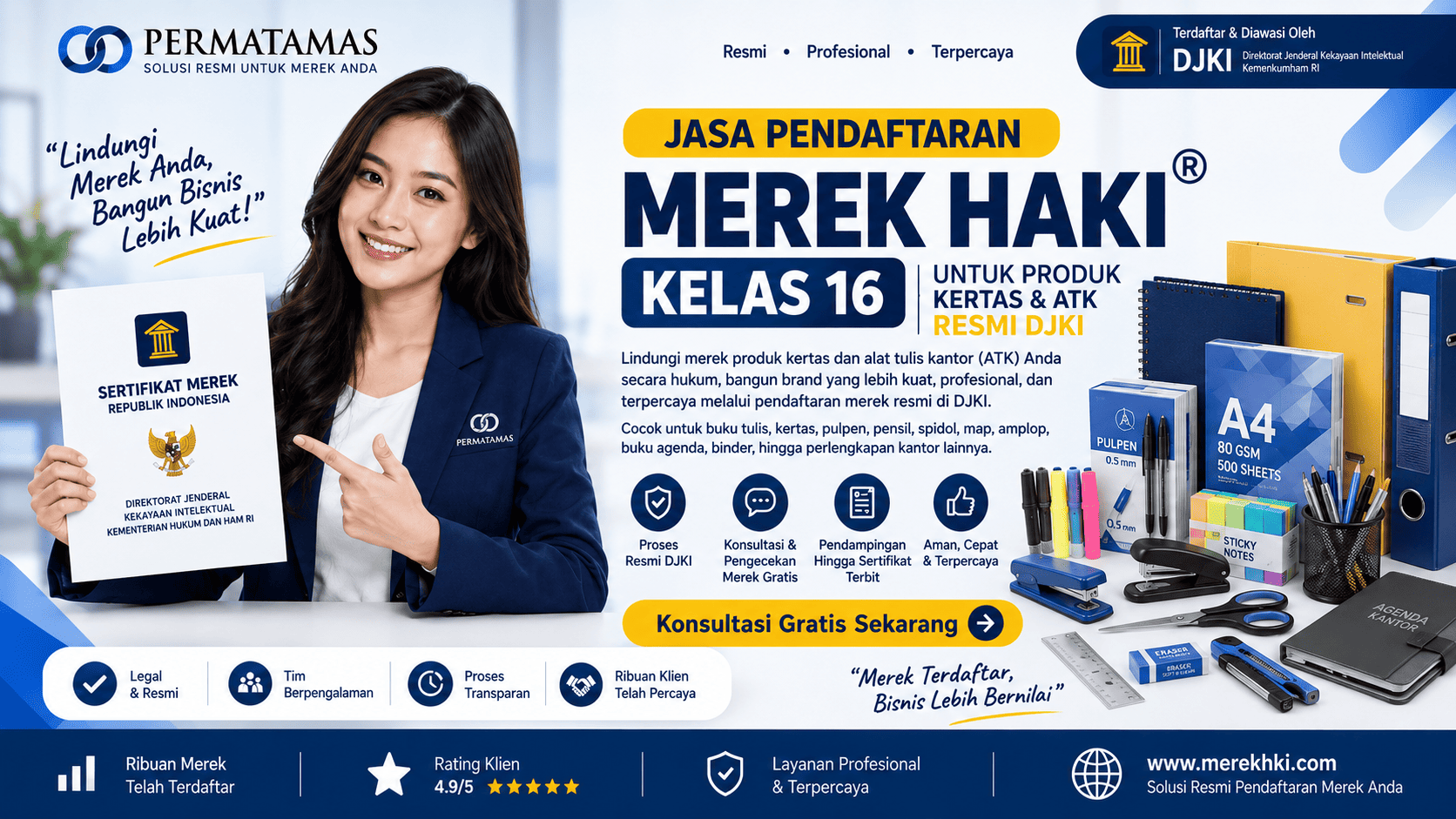 Update Biaya Pendaftaran Merek HAKI Kelas 16 Produk Percetakan Tahun 2026