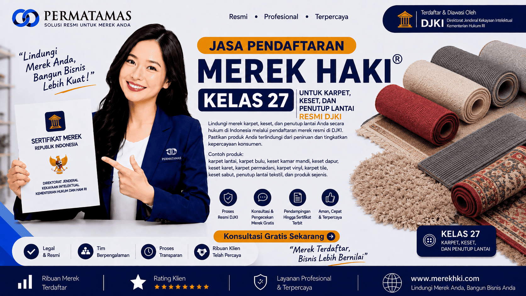 Cara Mengajukan Merek HAKI Kelas 27 untuk Produk Karpet