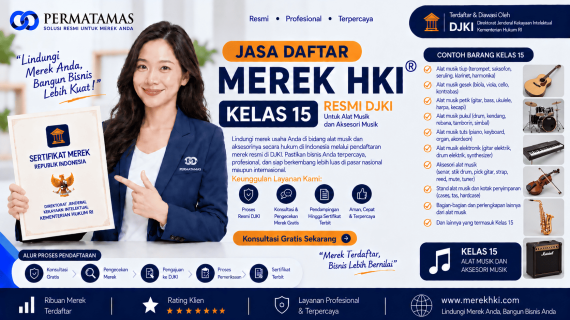 Jasa Pengurusan Merek HKI Kelas 15 untuk Alat Musik Elektronik, Aksesori Musik, dan Perlengkapan Alat Musik Resmi DJKI