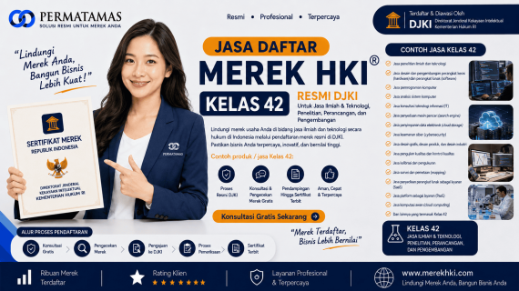Jasa Pendaftaran Merek HKI Kelas 42 untuk Pemrograman Komputer, Cloud Computing, Hosting, dan SaaS Resmi DJKI