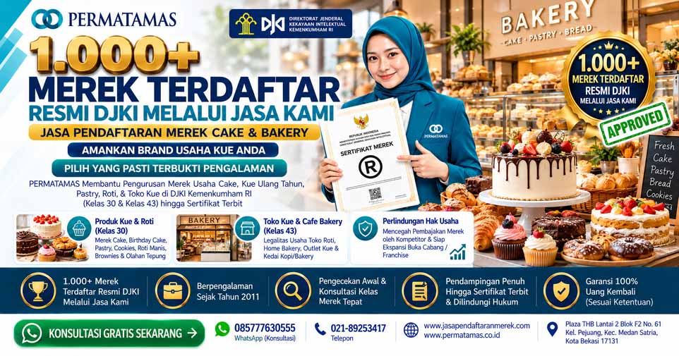 Jasa Pendaftaran Merek Cake & Bakery